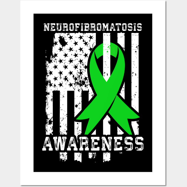 NF1 Awareness T-Shirt Neurofibromatosis Wall Art by JazlynShyann